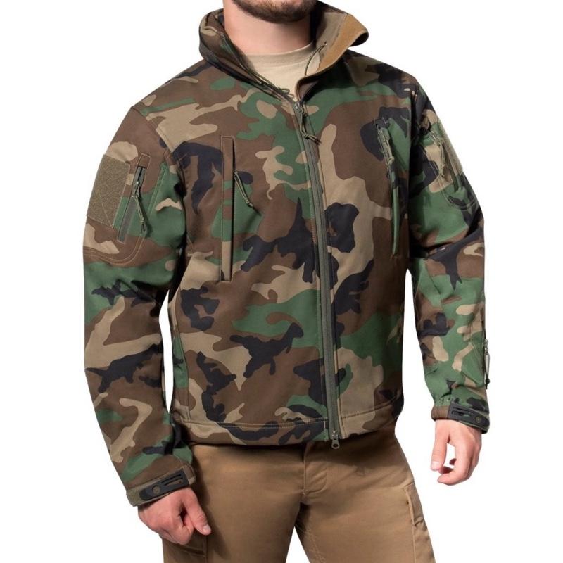 Rothco Men’s Casual Soft Shell Jacket Colors Coyote Brown, Black, Midnight Navy Blue, Olive Drab, Woodland Camo, Gunmetal Grey, - Concealed Carry