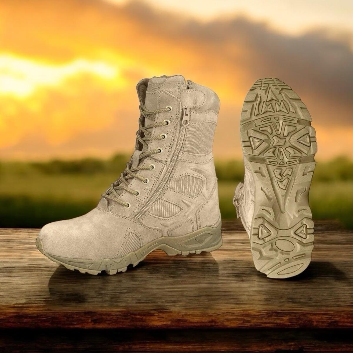 Rothco Forced Entry Deployment Boots with Side Zipper Boot - 8 Inch, Tan, or Coyote Brown, Adult Casual Boots, Workwear