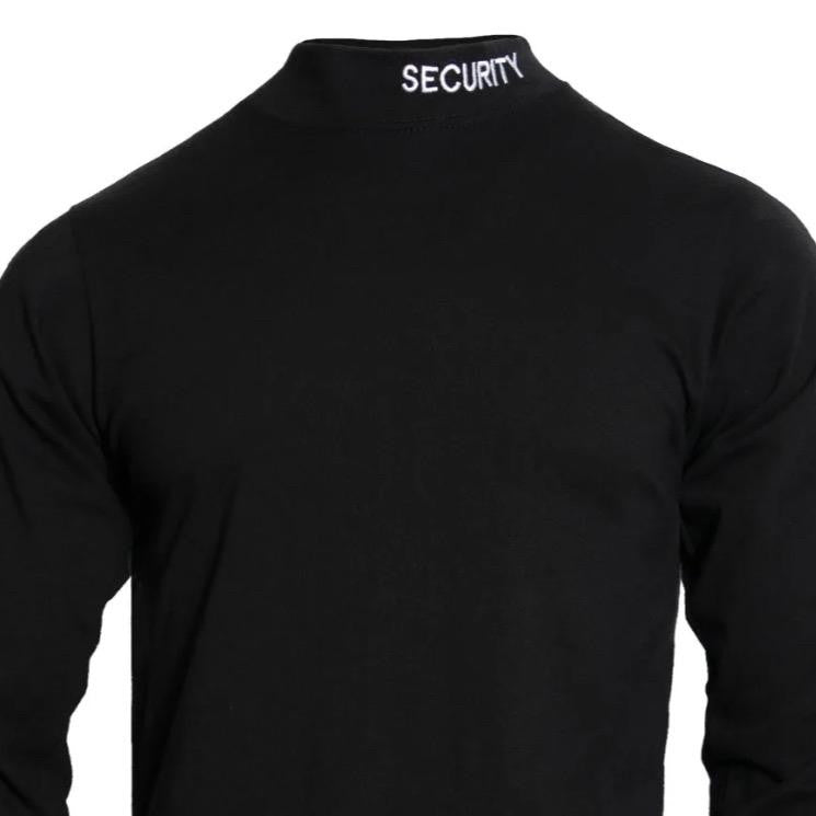 ROTHCO Men's Security Mock Turtleneck - Black Cotton Lycra Regular Sleeve Top -