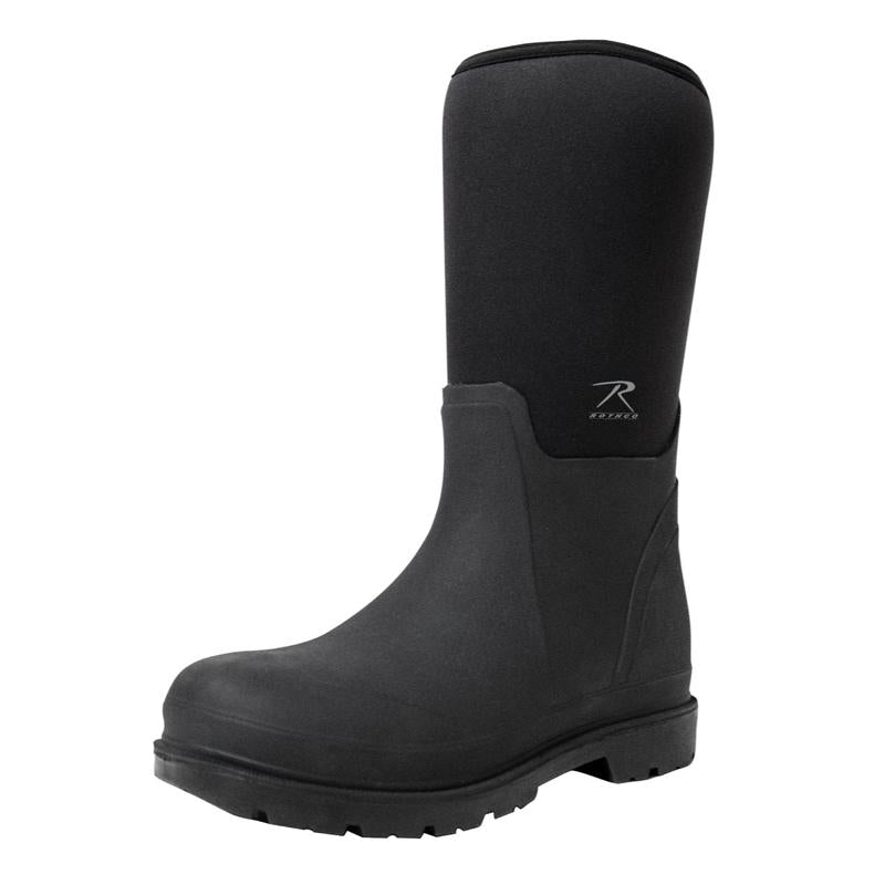 Rothco Waterproof Rubber Boots 14.5 Inch - Black Footwear Boot