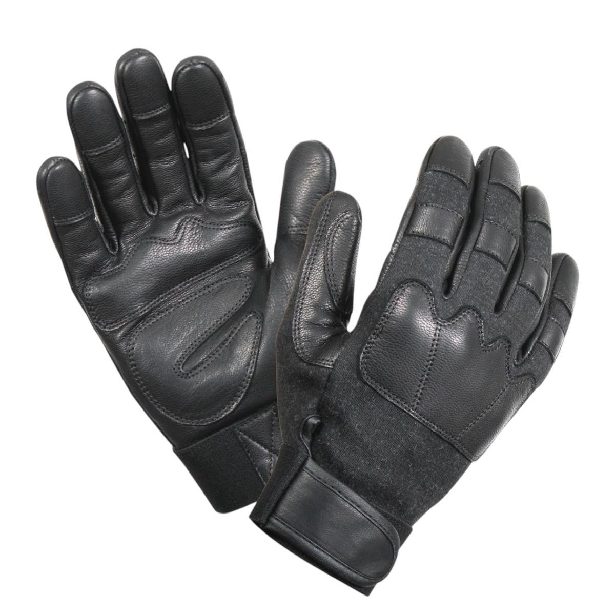 ROTHCO Leather Knuckle Tactical Gloves with Multi-Layer Goatskin Palm - Black
