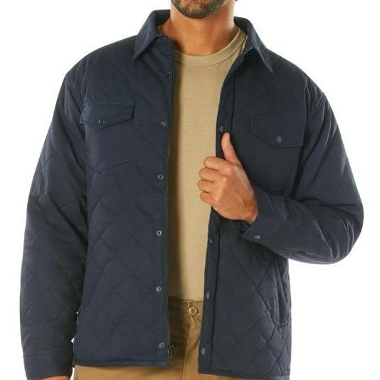 Rothco Men’s Diamond Quilted Cotton Jacket Work Brown - Long Sleeve Menswear Jacket