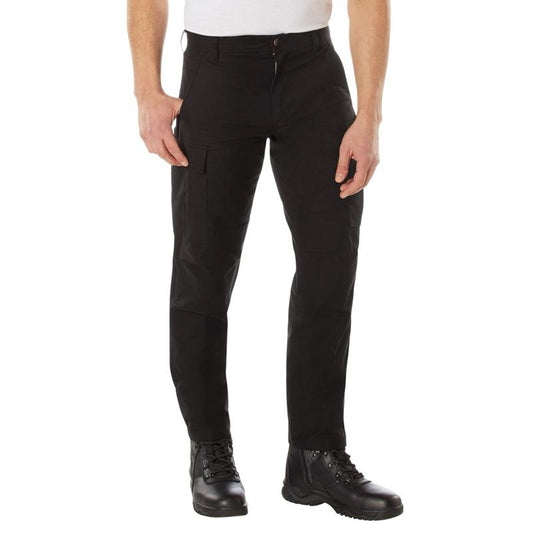 Rothco Active Flex Canvas Work Pants Black - Casual Cargo Outdoor Menswear Pant