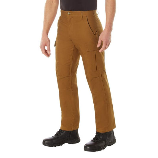 Rothco Active Flex Canvas Work Pants Work Brown - Menswear Casual Outdoor Cargo Pant