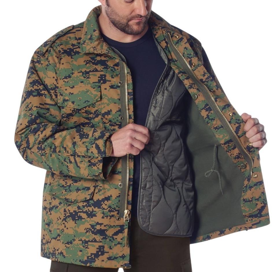 ROTHCO M-65 Field Jacket - Water Repellent Outer Shell, Removable Quilted Button-In Liner for Men - Coats, Menswear