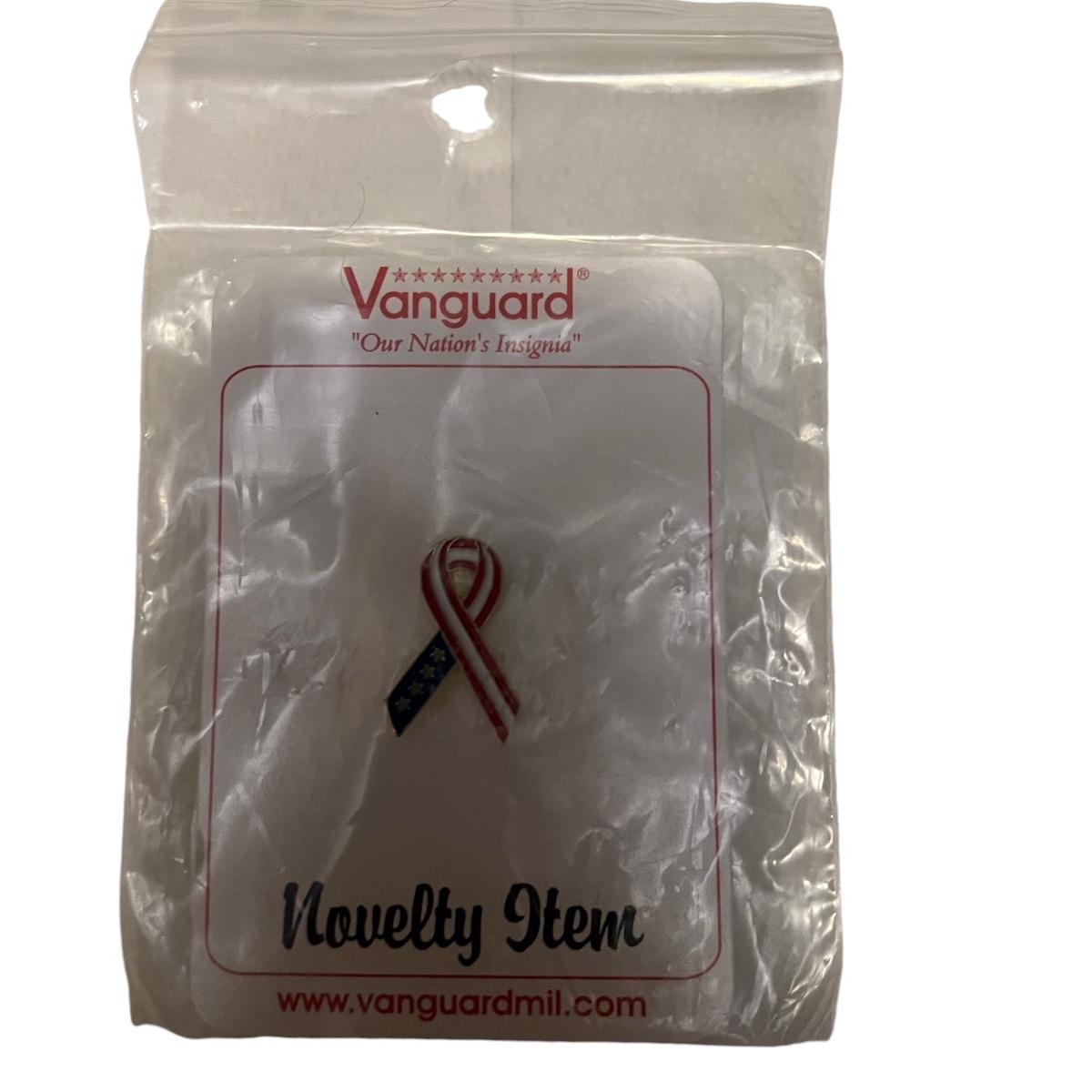 Vanguard Lapel Pin with Remembrance Ribbon Design for Military Support
