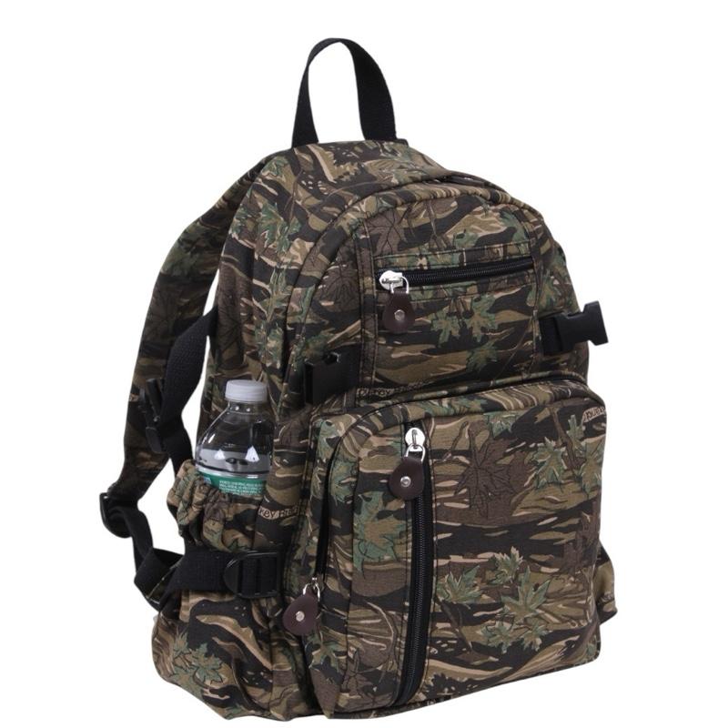 Rothco Vintage Canvas Compact Backpack - Rothco Compact Backpack, Good For School, Hiking, Camping, Work