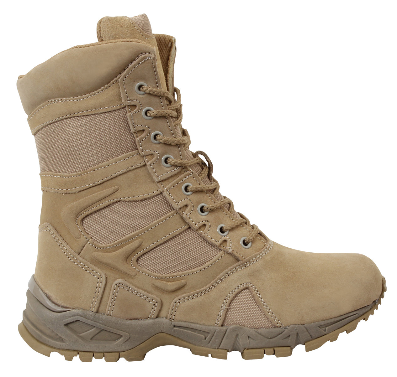 Rothco Forced Entry Deployment Boots With Side Zipper - 8 Inch Tan, or Coyote Brown Comfort Footwear Walking, Hiking Boot, Workwear
