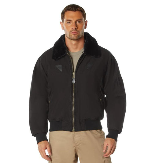 Rothco Vintage B-15A Bomber Jacket Black - Menswear Great Authentic Feel To The Classic 1946 Bomber Jacket