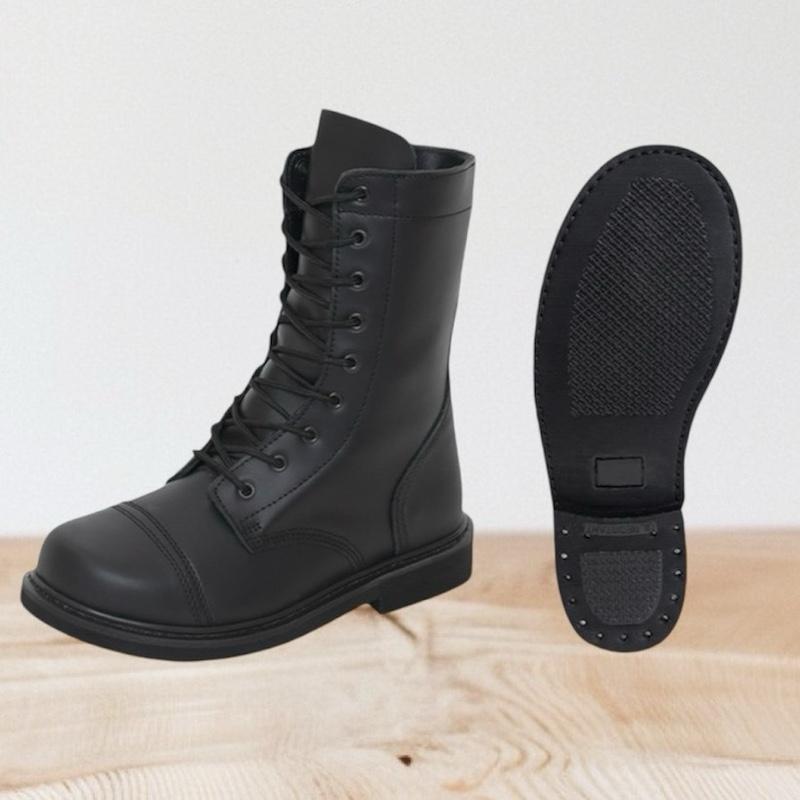 Rothco Tactical Boots - 9 Inch, Black Top Grain Cowhide Leather Boot with Steel Shank, Laces, and Oil-Resistant Oil-Resistant Outsole - Footwear Boot