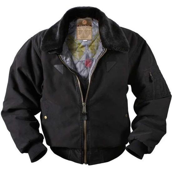 Rothco Vintage B-15A Bomber Jacket Black - Menswear Great Authentic Feel To The Classic 1946 Bomber Jacket