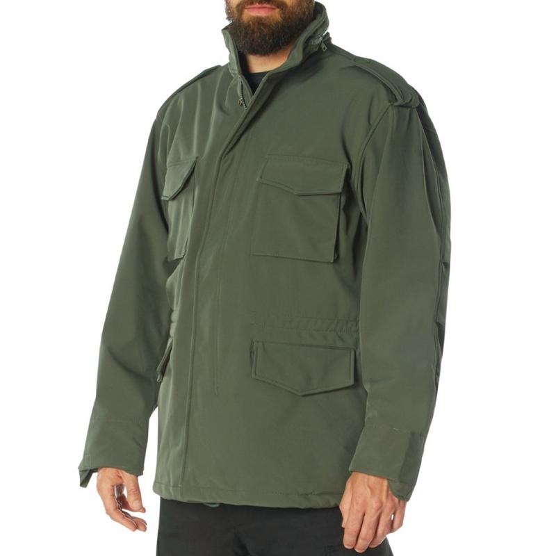 Rothco Soft Shell Tactical M-65 Field Jacket - Colors Coyote Brown, Olive Drab, Black, Menswear Coat