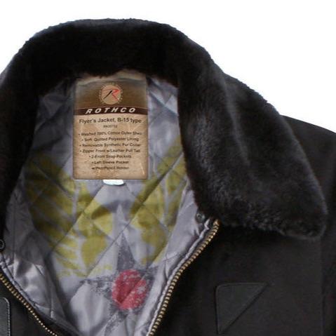 Rothco Vintage B-15A Bomber Jacket Black - Menswear Great Authentic Feel To The Classic 1946 Bomber Jacket