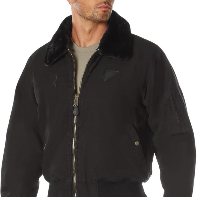 Rothco Vintage B-15A Bomber Jacket Black - Menswear Great Authentic Feel To The Classic 1946 Bomber Jacket