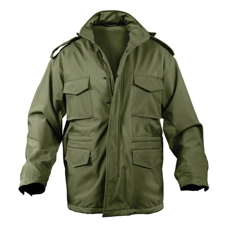 Rothco Soft Shell Tactical M-65 Field Jacket - Colors Black, Olive Drab, Coyote Brown, Menswear Coat