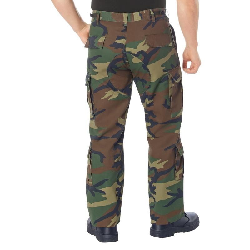Rothco Men’s Vintage Paratrooper Cargo Fatigue Pants Woodland Camo - Menswear Cargo Trouser, Men’s Casual Cargo Camouflage Pants