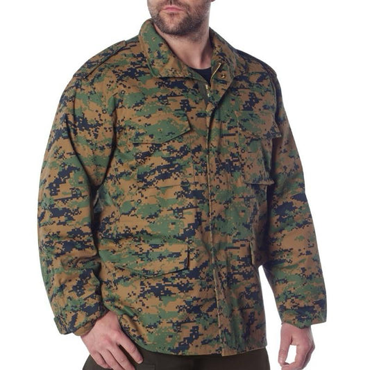 ROTHCO Men’s M-65 Field Jacket - Multiple Colors Available Woodland Camo, ACU Digital Camo, City Camo, Midnight Black Camo, Midnight Woodland Camo, Tiger Stripe Camo, Woodland Digital Camo, Sizes Up To 7XL