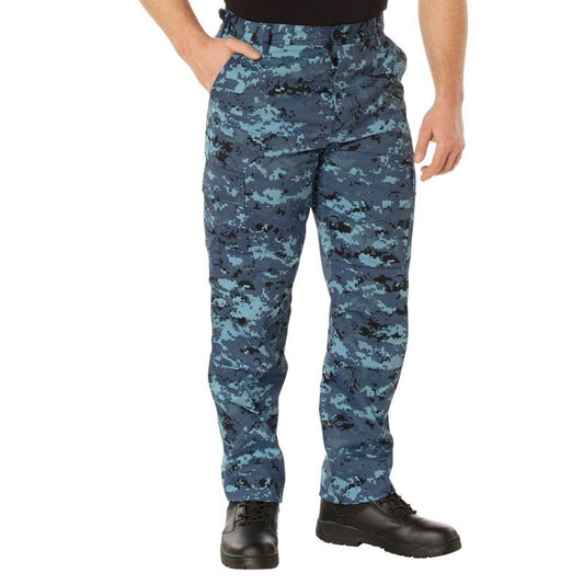 Rothco Digital Camo Tactical BDU Pants Sky Blue Digital Camo - For Men or Women Camouflage Cargo Outdoor BDU Pants