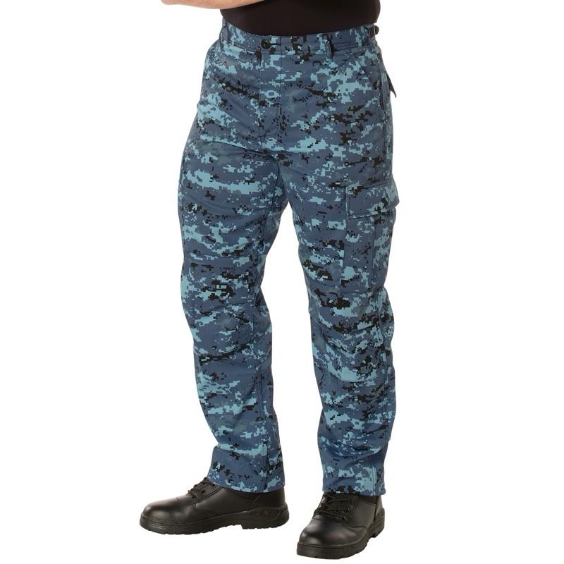 Rothco Digital Camo Tactical BDU Pants Sky Blue Digital Camo - For Men or Women Camouflage Cargo Outdoor BDU Pants