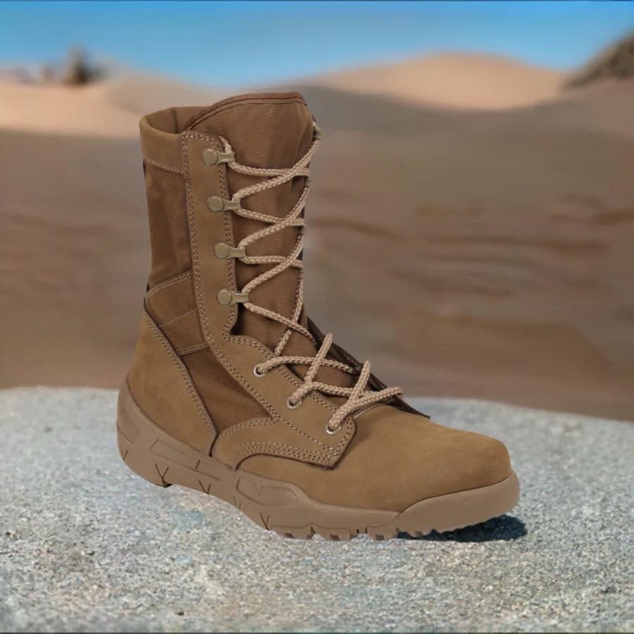 Rothco V-Max Lightweight Tactical Boots - 8 Inch Boot Black, Coyote Brown, Desert Sand, 7 Eyelets, Removable Insole, Padded Collar - Footwear, Boots