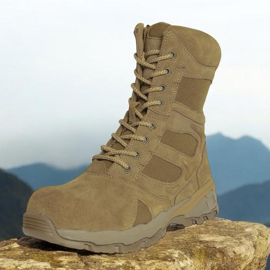 Rothco Forced Entry Composite Toe Boots with Side Zip Coyote Brown, Tactical Boot - 8 Inch