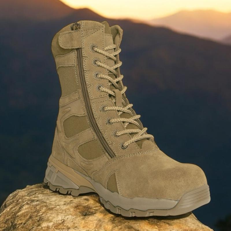 Rothco Forced Entry Composite Toe Boots with Side Zip Coyote Brown, Tactical Boot - 8 Inch