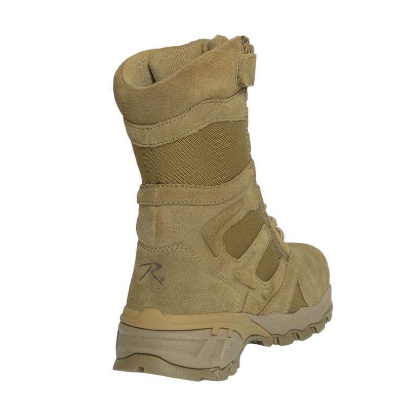 Rothco Forced Entry Composite Toe Boots with Side Zip Coyote Brown, Tactical Boot - 8 Inch