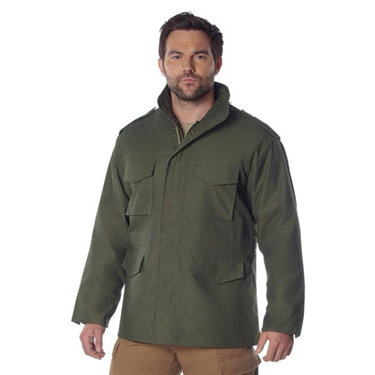 Rothco M-65 Field Jacket - Multiple Colors Available  Black, Olive Drab, Work Brown, Coyote Brown, Gunmetal Grey, Khaki, Midnight Navy Blue, Navy Blue, Size Up To 8XL