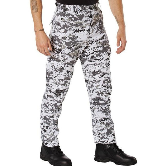 Rothco Digital Camo Tactical BDU Pants City Digital Camo - For Men or Women Camouflage Outdoor Cargo BDU Pant