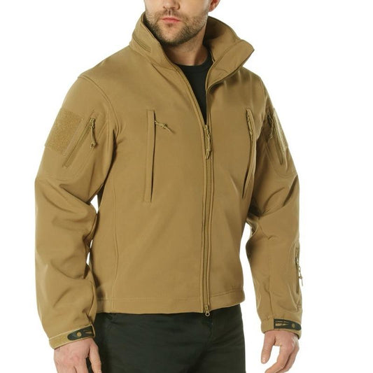 Rothco Men’s Casual Soft Shell Jacket Colors Coyote Brown, Black, Midnight Navy Blue, Olive Drab, Woodland Camo, Gunmetal Grey, - Concealed Carry
