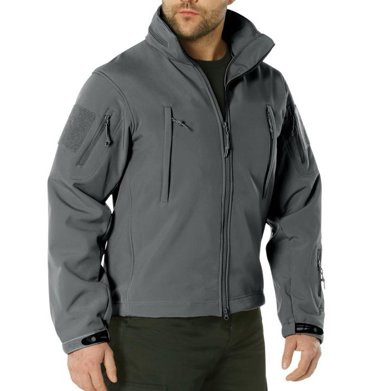 Rothco Men’s Casual Soft Shell Jacket Colors Coyote Brown, Black, Midnight Navy Blue, Olive Drab, Woodland Camo, Gunmetal Grey, - Concealed Carry