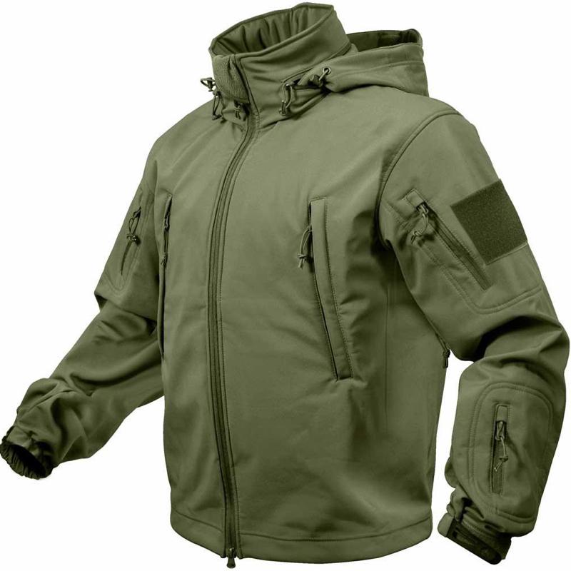 Rothco Men’s Casual Soft Shell Jacket Colors Olive Drab, Black, Woodland Camo, Coyote Brown, Gunmetal Grey, Midnight Navy Blue, - Concealed Carry