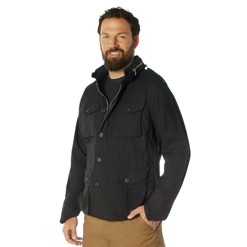 Rothco Vintage Lightweight M-65 Field Jacket - Available in Black, Woodland Camo, Sage Green, Tiger Stripe Camo Menswear