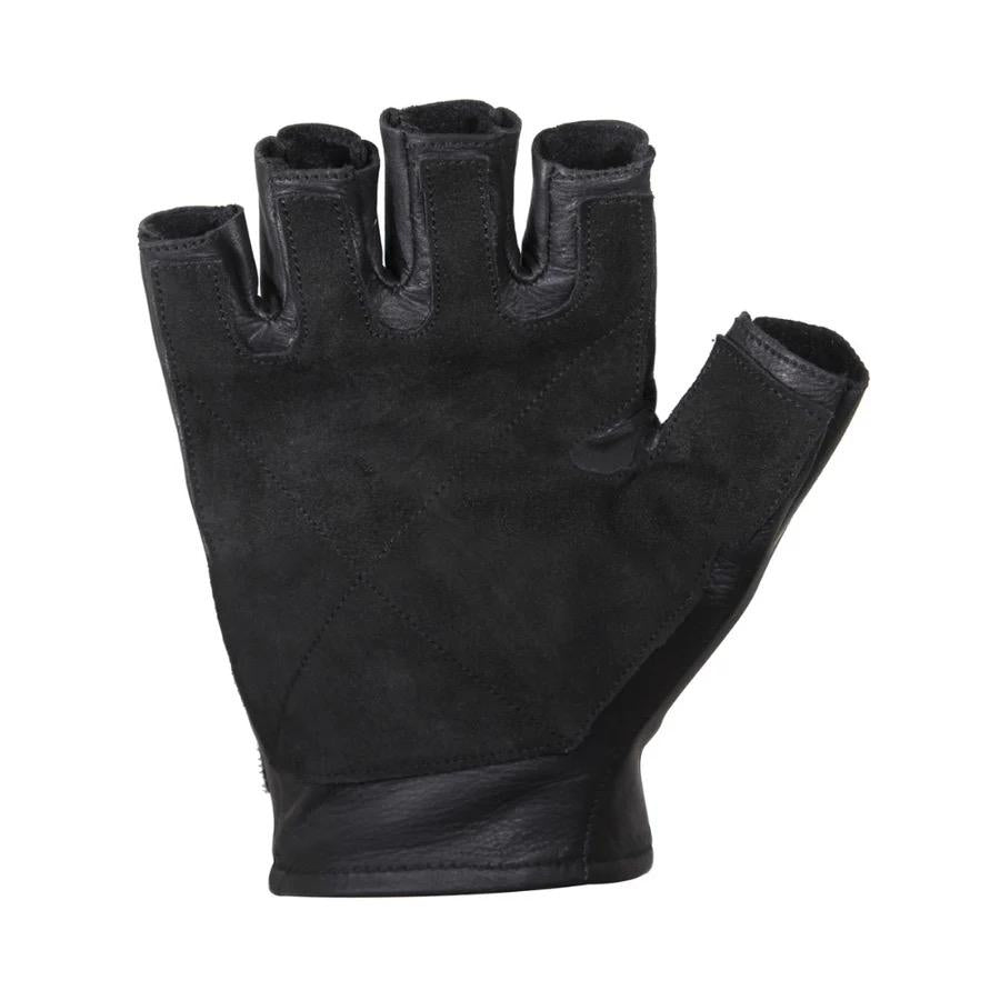 Rothco Fingerless Padded Tactical Gloves - Leather Shell, Foam Padded Back & Knuckles, Suede Palms