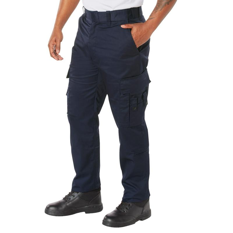 Rothco Men’s Deluxe Utility EMT Cargo Pants - Navy Blue EMT Pants, Rothco Deluxe Men’s Navy Blue EMT Work Pants, 32 Inches, Cotton-Polyester Blend, Durable Design Menswear Workwear Trouser