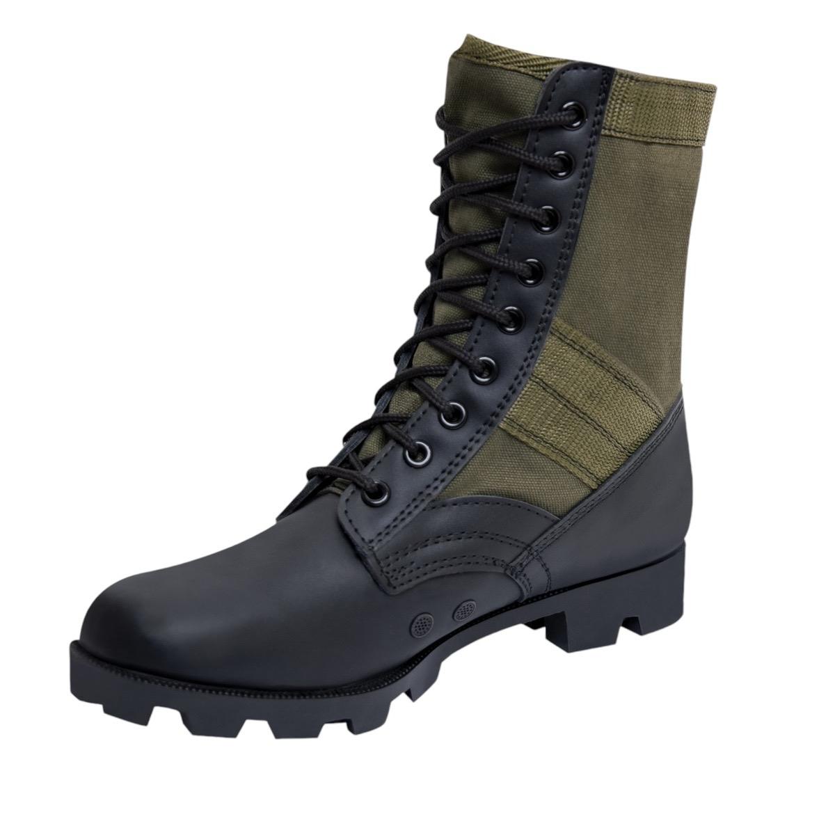 ROTHCO Jungle Boots - 8 Inch Men's Hiking Boot Footwear, Steel Shank, Canvas/Nylon Upper, Action Leather Vamp - Boy, Walking Shoes Comfort Design Closed Workwear Boot