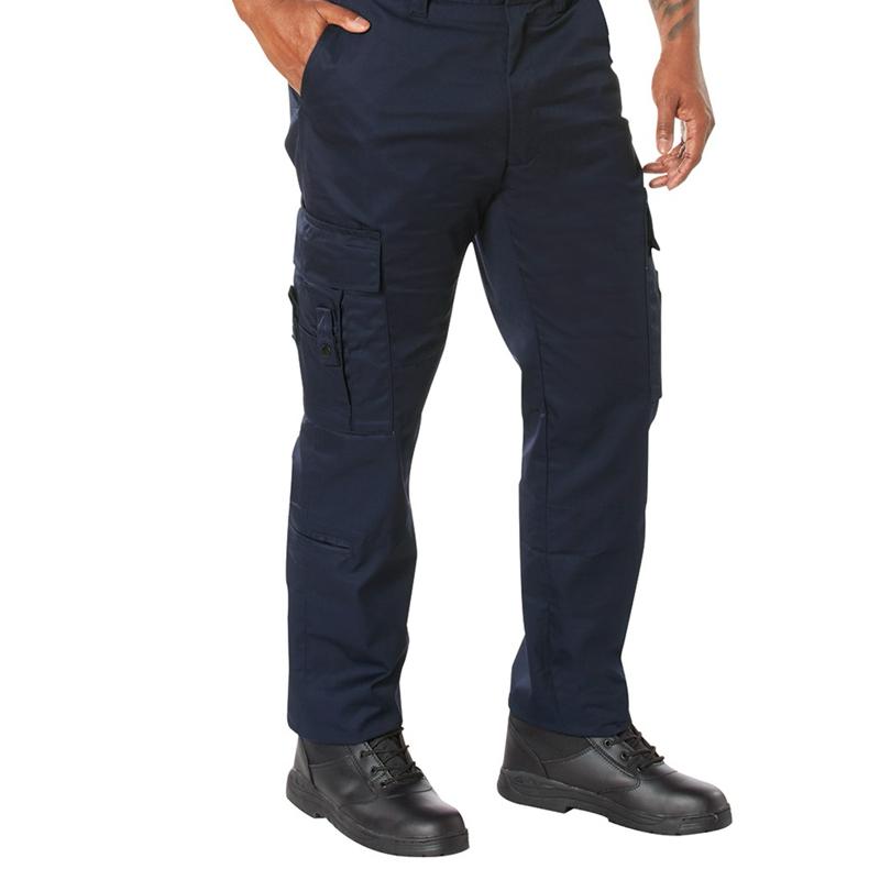 Rothco Men’s Deluxe Utility EMT Cargo Pants - Navy Blue EMT Pants, Rothco Deluxe Men’s Navy Blue EMT Work Pants, 32 Inches, Cotton-Polyester Blend, Durable Design Menswear Workwear Trouser