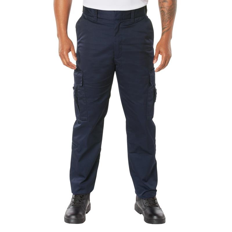 Rothco Men’s Deluxe Utility EMT Cargo Pants - Navy Blue EMT Pants, Rothco Deluxe Men’s Navy Blue EMT Work Pants, 32 Inches, Cotton-Polyester Blend, Durable Design Menswear Workwear Trouser