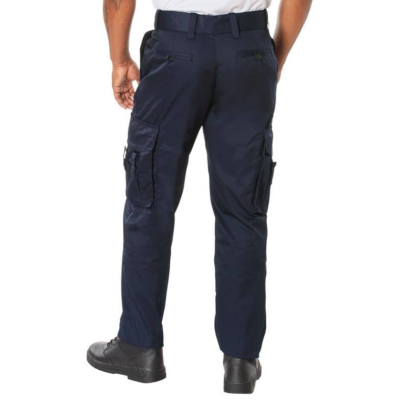 Rothco Men’s Deluxe Utility EMT Cargo Pants - Navy Blue EMT Pants, Rothco Deluxe Men’s Navy Blue EMT Work Pants, 32 Inches, Cotton-Polyester Blend, Durable Design Menswear Workwear Trouser