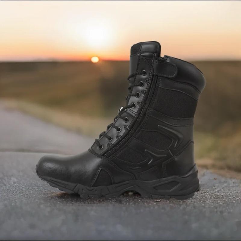 Rothco Forced Entry Deployment Boots 8 Inch Black with Side Zipper Boot Closure, Mountaineer Rubber Outsole, Rustproof Eyelet Lace System, Padded Collar Boot Footwear