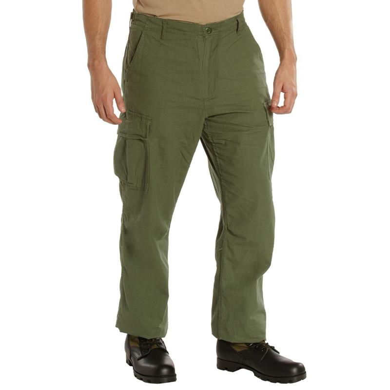 Rothco Vintage Vietnam Rip-Stop Fatigue Pants 100% Rip-Stop Cotton 32” Inseam Loose-Fitting Cargo Pants with 6 Spacious Pockets for Men - Menswear