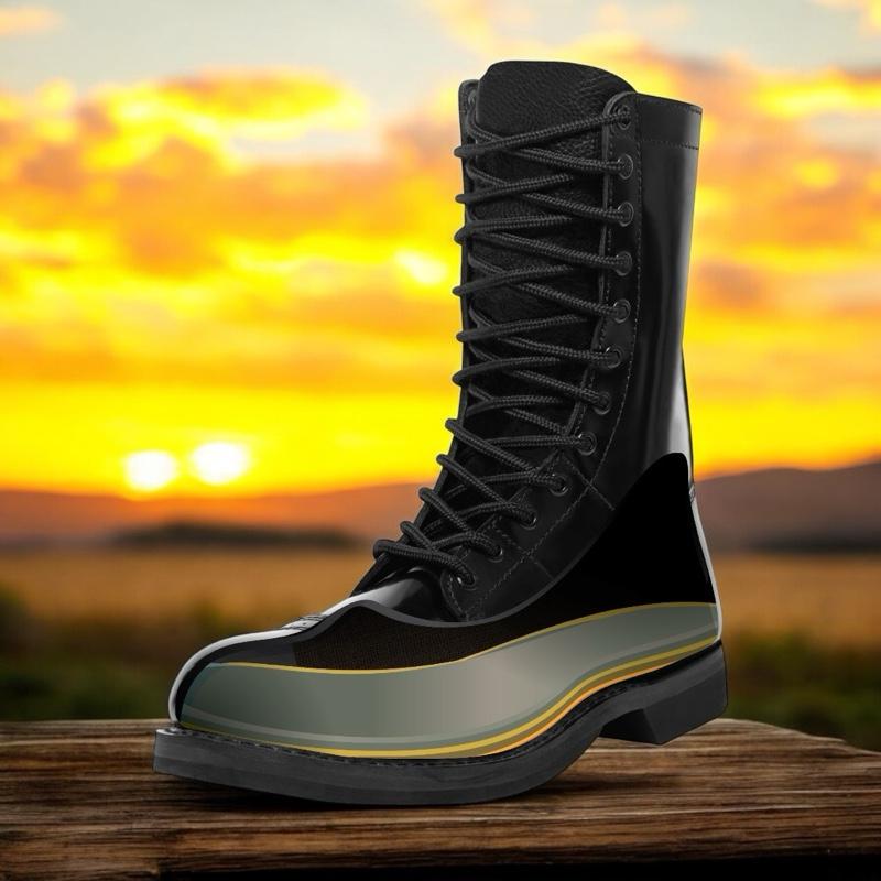 Rothco Leather Jump Boots - 10 Inch Black Boot, Cushioned Insole, Oil-Resistant Beveled Outsole, Steel Shank, 12-Eyelet Lace System, Boot