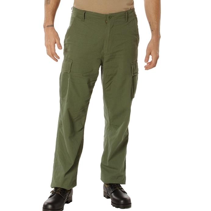 Rothco Vintage Vietnam Rip-Stop Fatigue Pants 100% Rip-Stop Cotton 32” Inseam Loose-Fitting Cargo Pants with 6 Spacious Pockets for Men - Menswear