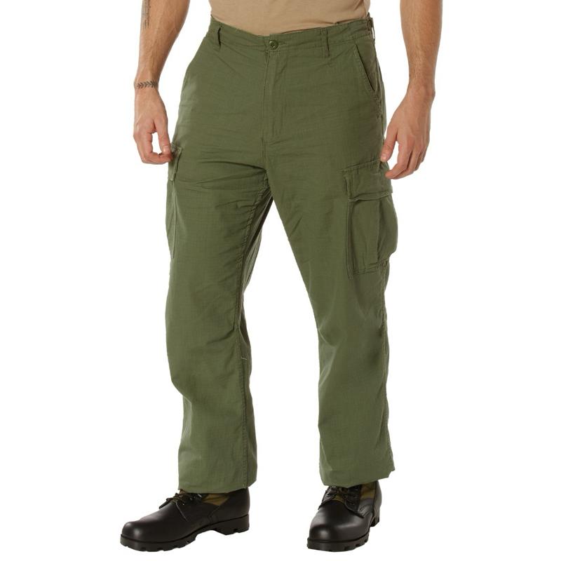 Rothco Vintage Vietnam Rip-Stop Fatigue Pants 100% Rip-Stop Cotton 32” Inseam Loose-Fitting Cargo Pants with 6 Spacious Pockets for Men - Menswear