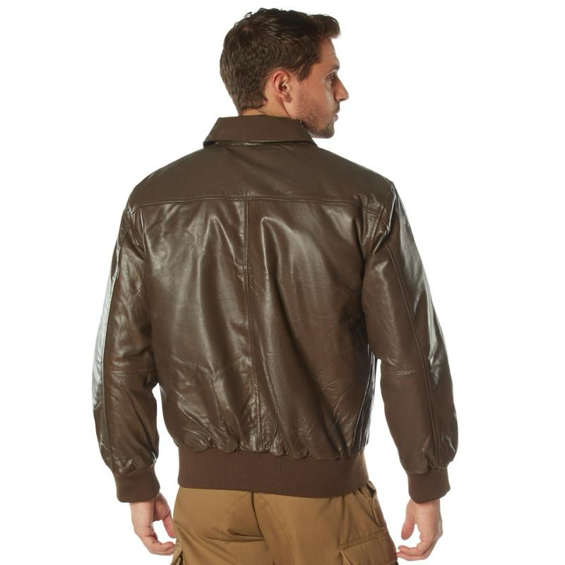 Rothco Classic A-2 Leather Flight Jacket Brown - Premium Genuine Nappa Leather