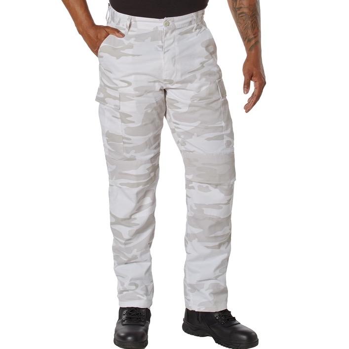 Rothco Color Camo Tactical BDU Pants - White Camo Pants, Unisex Cargo Camouflage BDU Pants, Menswear Camo Pants, Women’s Casual Color Camo Pants