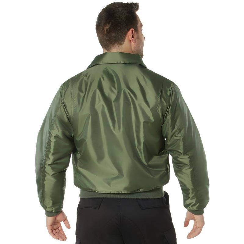 Rothco CWU-45P Flight Jacket - Black, Or Sage Green - 100% Nylon Water-Repellent Outer Shell, Quilted Lining, Full Fit, Long Sleeve, Cold Weather Jacket - Bomber, Fabric, Knit, Badge, Coats, Classic Men’s Jackets