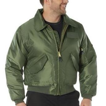 Rothco CWU-45P Flight Jacket - Black, Or Sage Green - 100% Nylon Water-Repellent Outer Shell, Quilted Lining, Full Fit, Long Sleeve, Cold Weather Jacket - Bomber, Fabric, Knit, Badge, Coats, Classic Men’s Jackets