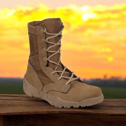 Rothco Waterproof V-Max Lightweight Tactical Boots Coyote Brown 8.5 Inch Boot with Gusseted Tongue, Rubber/EVA Outsole, and Padded Collar Boot
