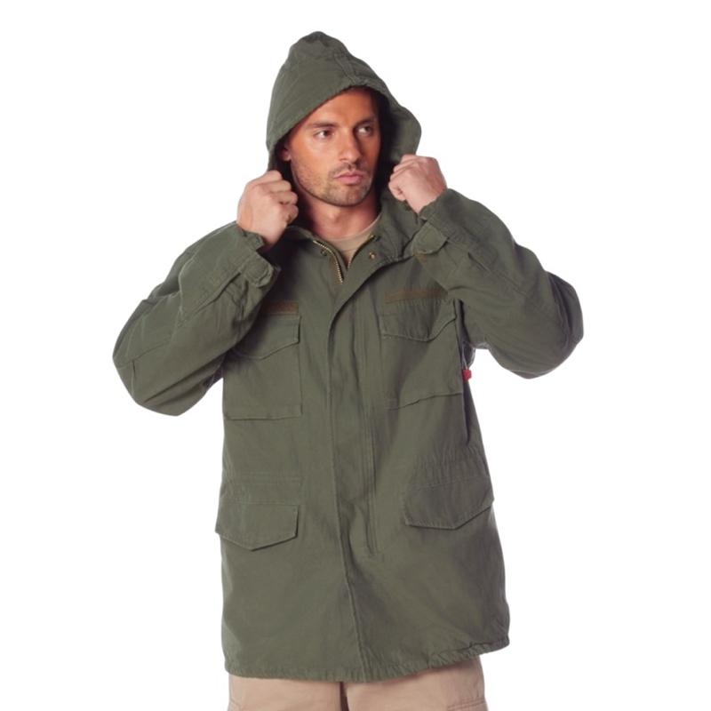 Rothco Men’s Vintage M-65 Field Jacket - Woodland Camo Casual Jackets Menswear